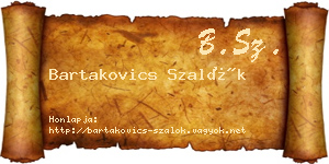 Bartakovics Szalók névjegykártya